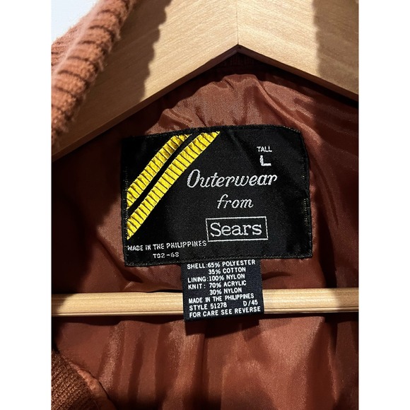 Vintage 80s Brown sears outerwear bomber jacket - Picture 3 of 3